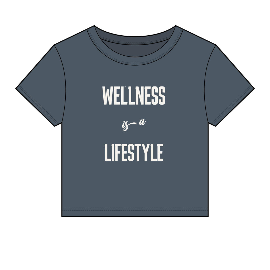 Wellness Lifestyle Tee | Women's Crop Baby Tee, Minimal Wellness Graphic