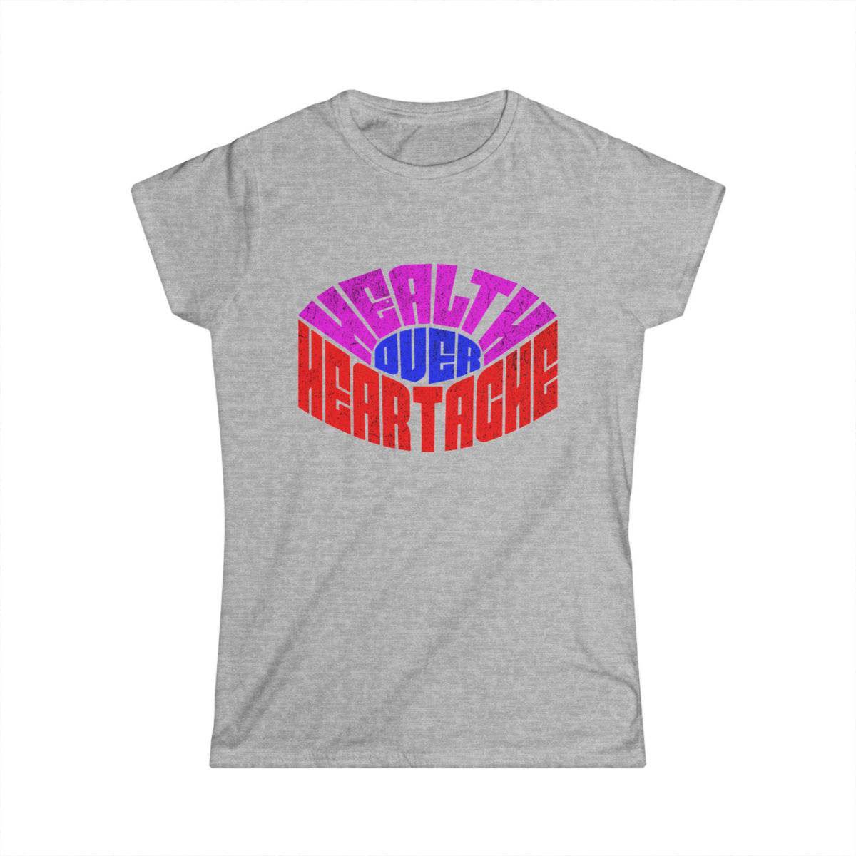 Healthy Over Heartache Tee | Retro Typography, Self Care Message