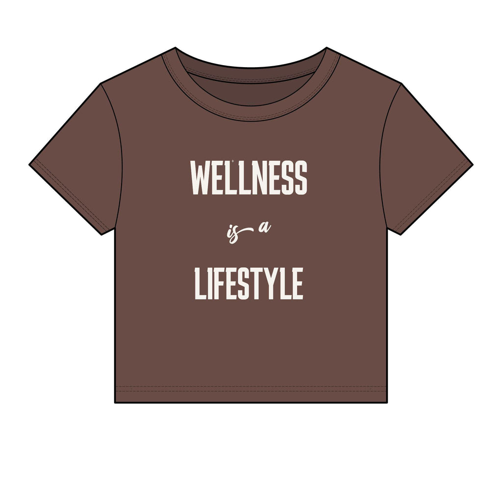 Wellness Lifestyle Tee | Women's Crop Baby Tee, Minimal Wellness Graphic