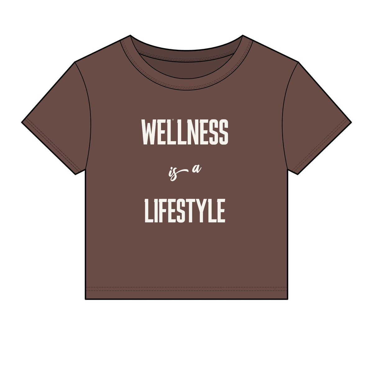 Wellness Lifestyle Tee | Women's Crop Baby Tee, Minimal Wellness Graphic