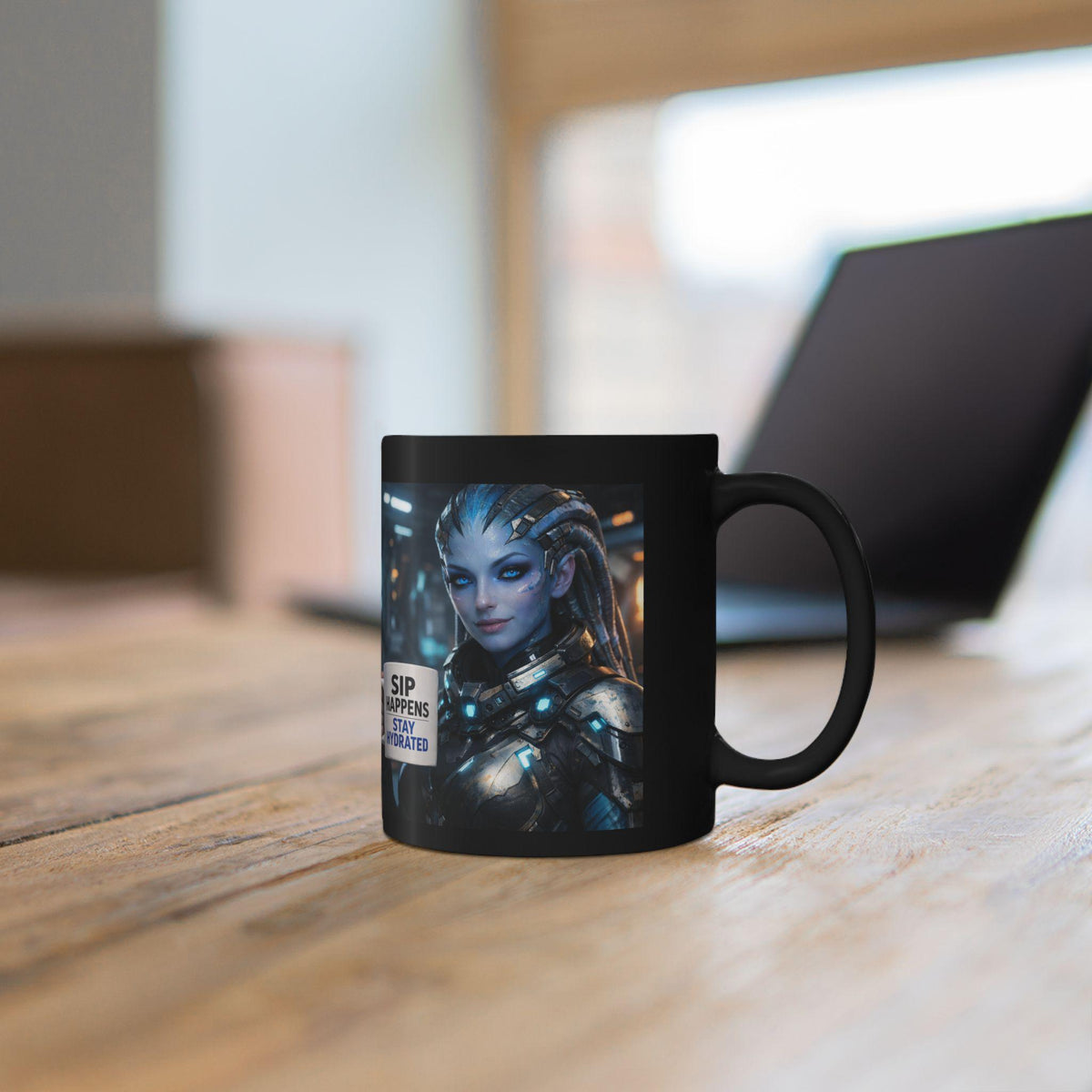 Sip Happens Stay Hydrated Mug | Black Ceramic Coffee Cup