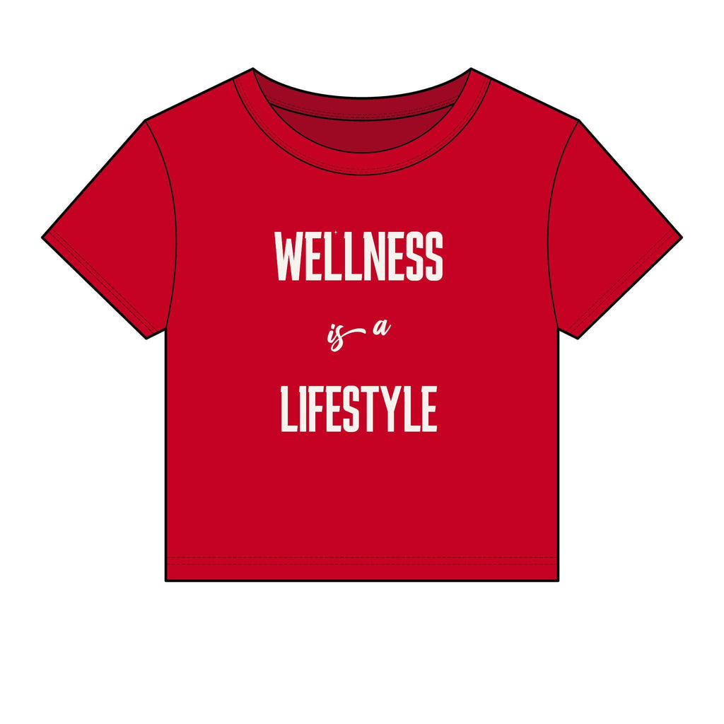 Wellness Lifestyle Tee | Women's Crop Baby Tee, Minimal Wellness Graphic