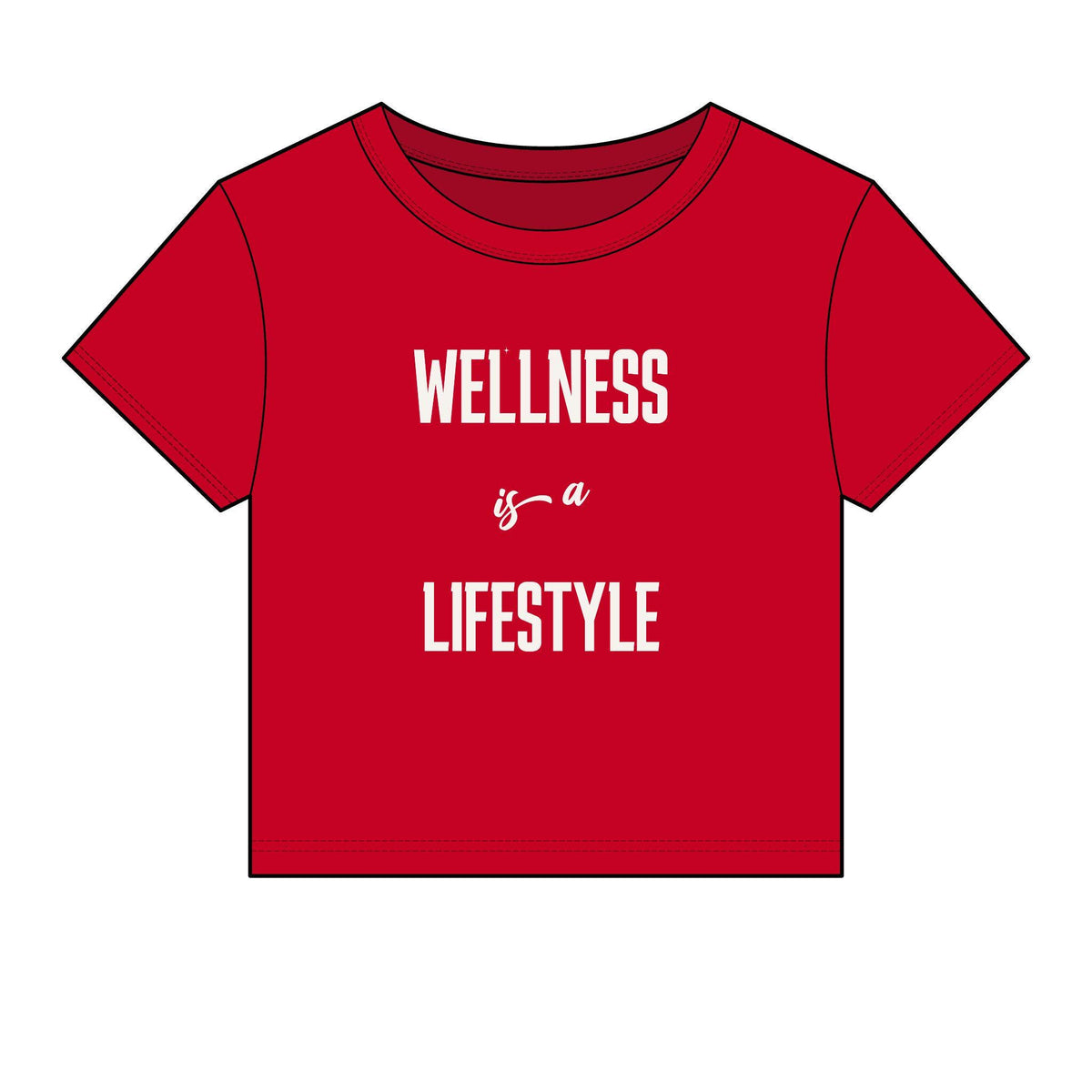 Wellness Lifestyle Tee | Women's Crop Baby Tee, Minimal Wellness Graphic