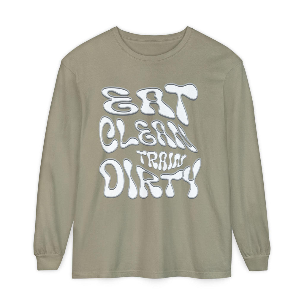 Eat Clean Train Dirty Sweat Shirt | Fitness Workout Gym Tee