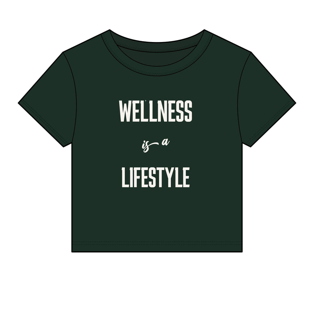 Wellness Lifestyle Tee | Women's Crop Baby Tee, Minimal Wellness Graphic