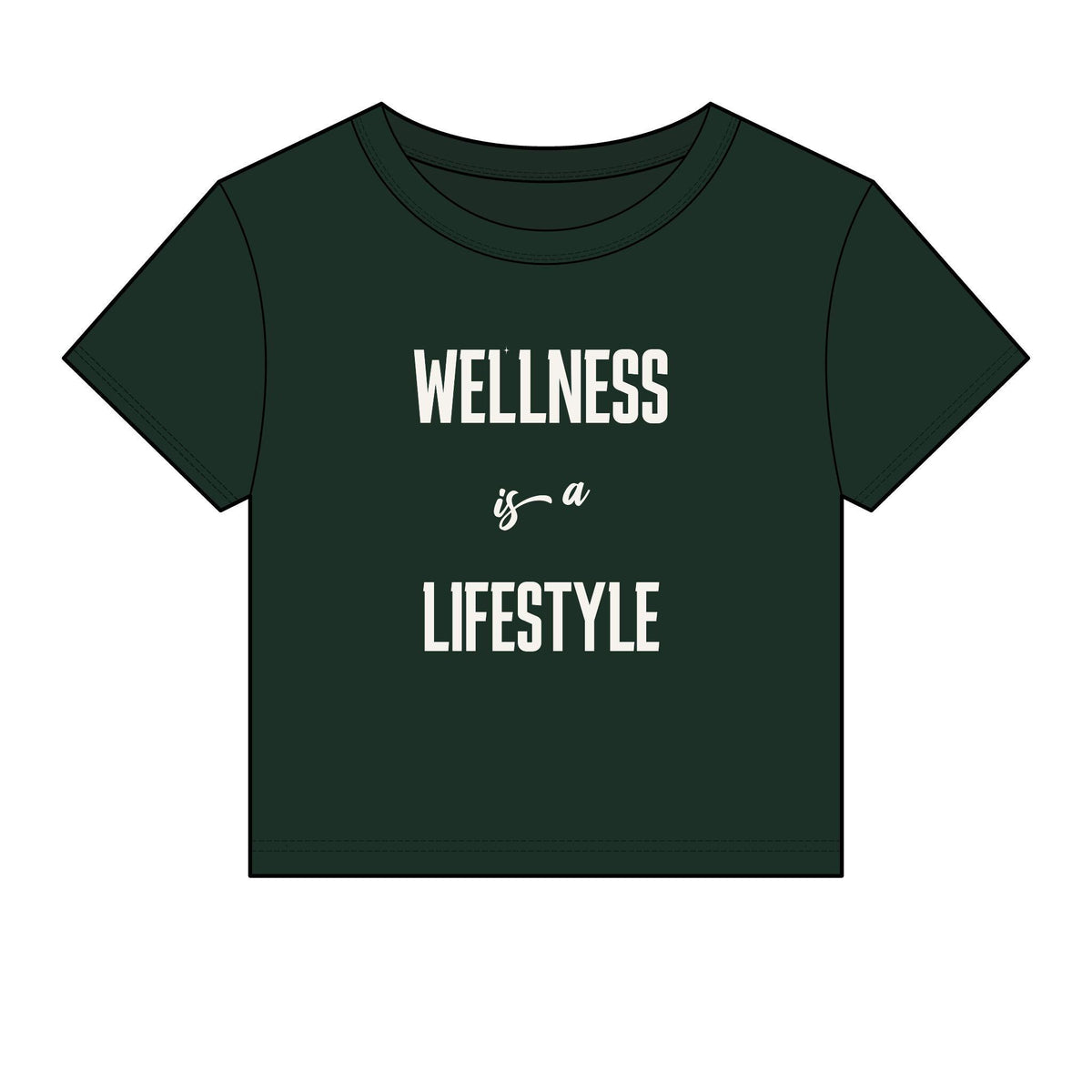 Wellness Lifestyle Tee | Women's Crop Baby Tee, Minimal Wellness Graphic