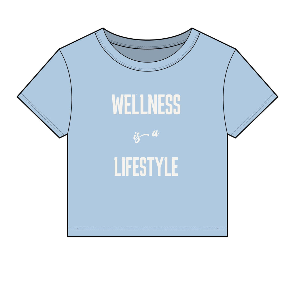 Wellness Lifestyle Tee | Women's Crop Baby Tee, Minimal Wellness Graphic