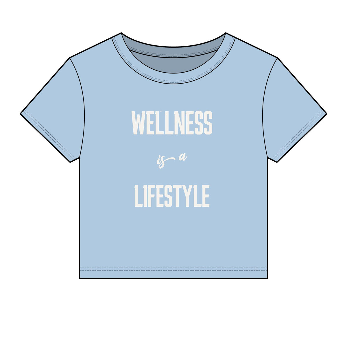 Wellness Lifestyle Tee | Women's Crop Baby Tee, Minimal Wellness Graphic