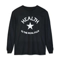 Health Is The Real Flex Sweat Shirt | Star Graphic Long Sleeve