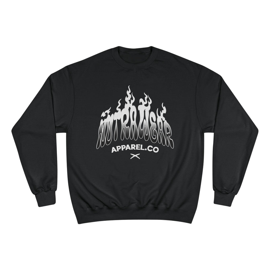 Lost Passenger Crewneck sweatshirt | Flame wave text graphic, white
