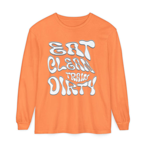 Eat Clean Train Dirty Sweat Shirt | Fitness Workout Gym Tee