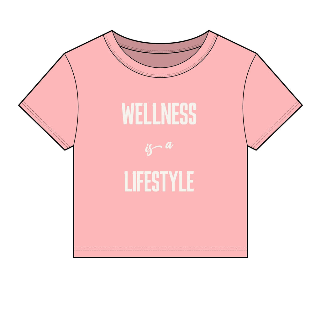 Wellness Lifestyle Tee | Women's Crop Baby Tee, Minimal Wellness Graphic
