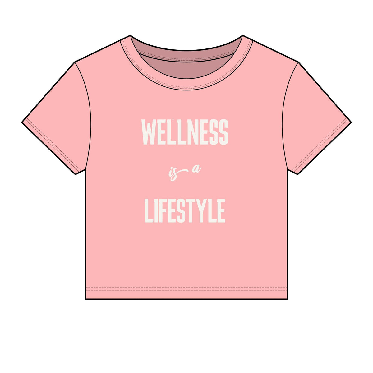 Wellness Lifestyle Tee | Women's Crop Baby Tee, Minimal Wellness Graphic