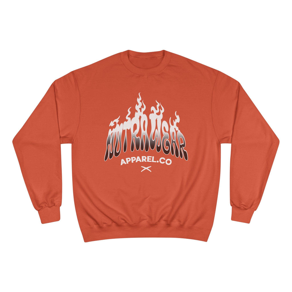 Lost Passenger Crewneck sweatshirt | Flame wave text graphic, white