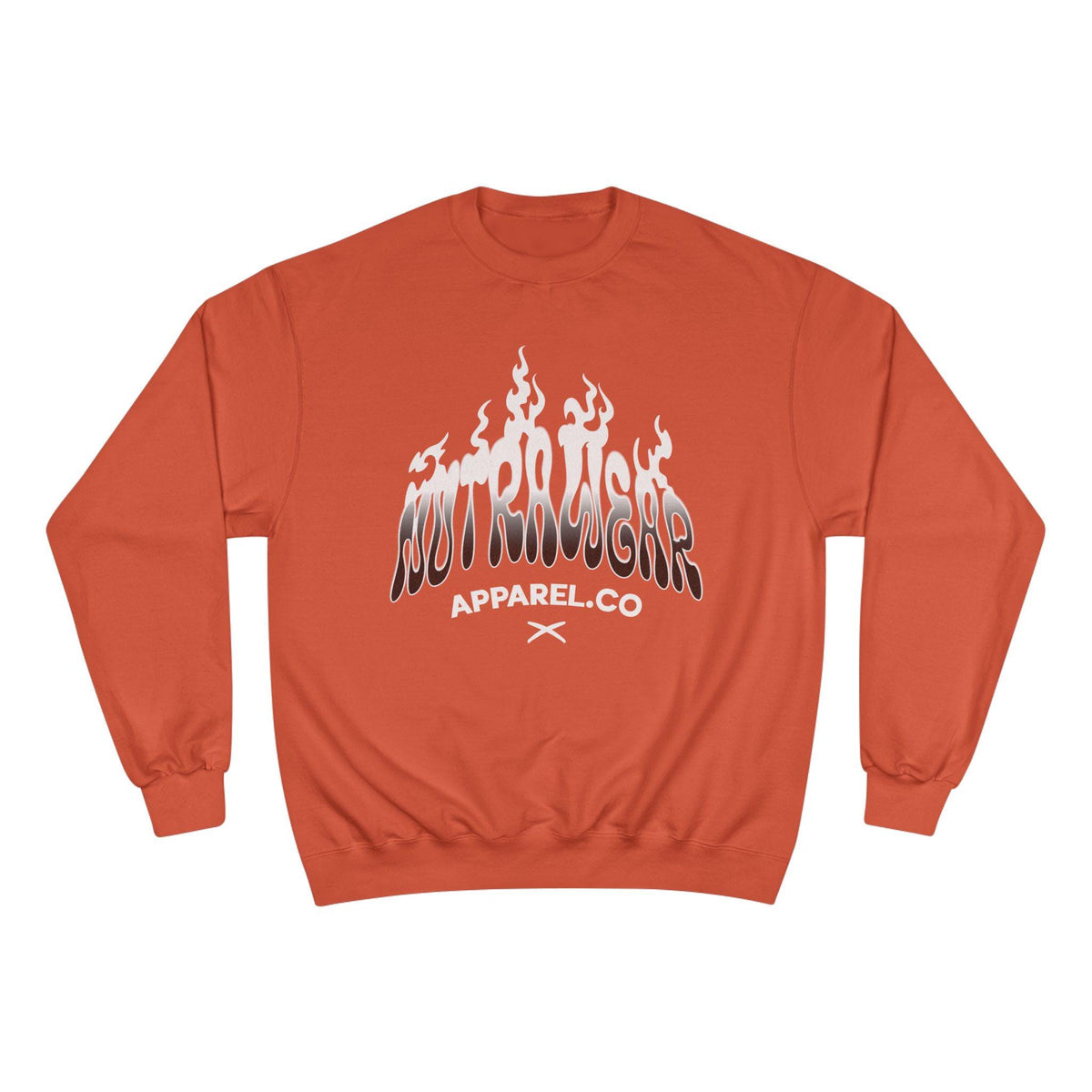 Lost Passenger Crewneck sweatshirt | Flame wave text graphic, white