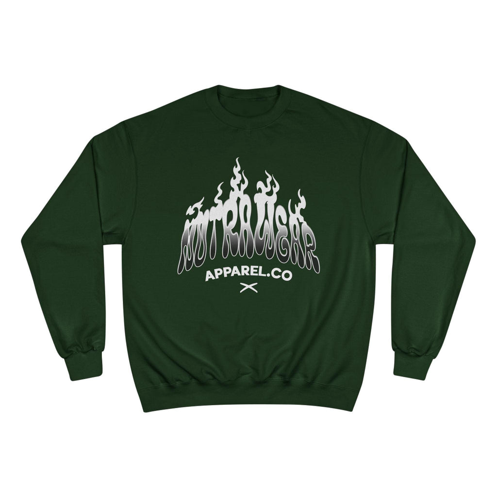 Lost Passenger Crewneck sweatshirt | Flame wave text graphic, white