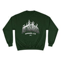 Lost Passenger Crewneck sweatshirt | Flame wave text graphic, white