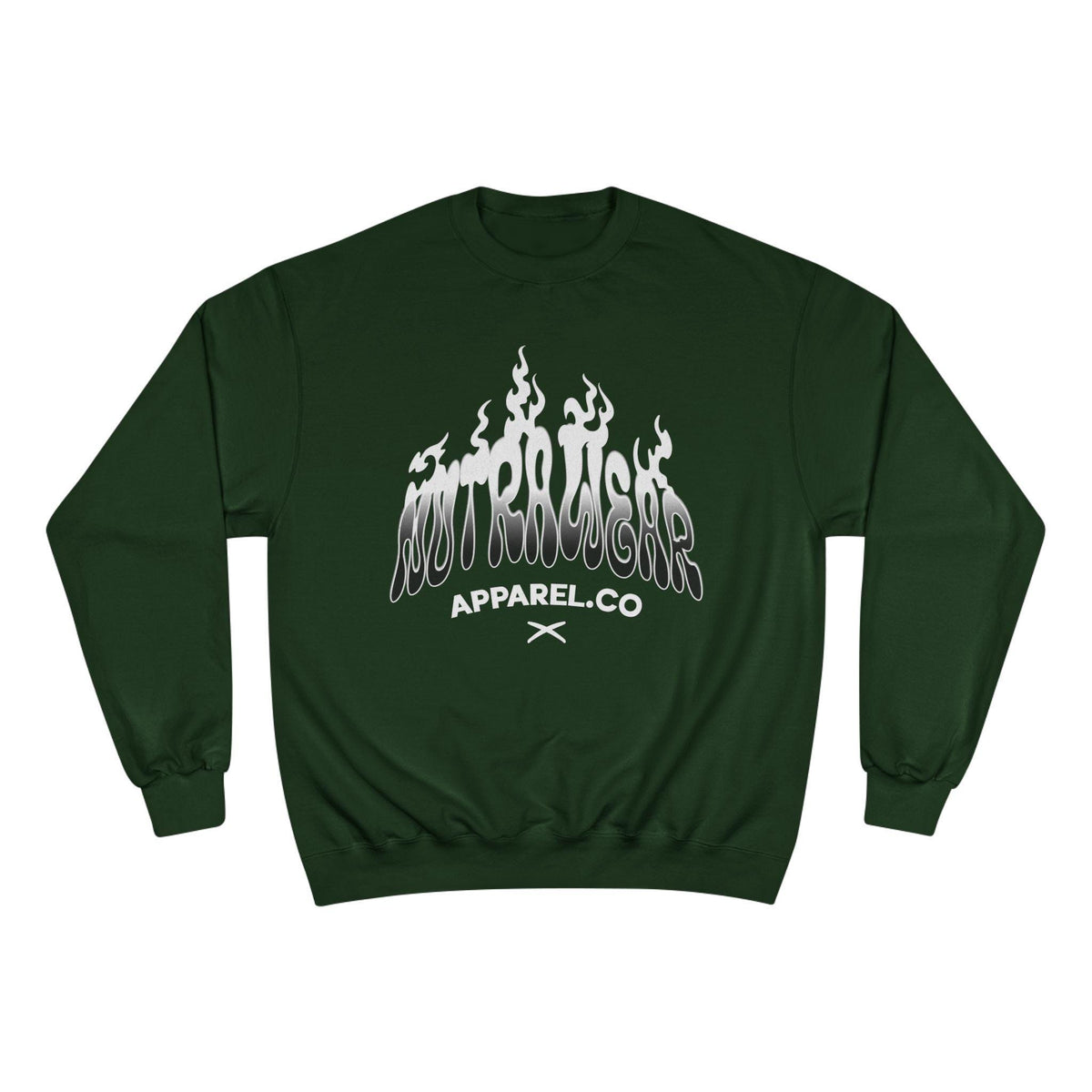 Lost Passenger Crewneck sweatshirt | Flame wave text graphic, white