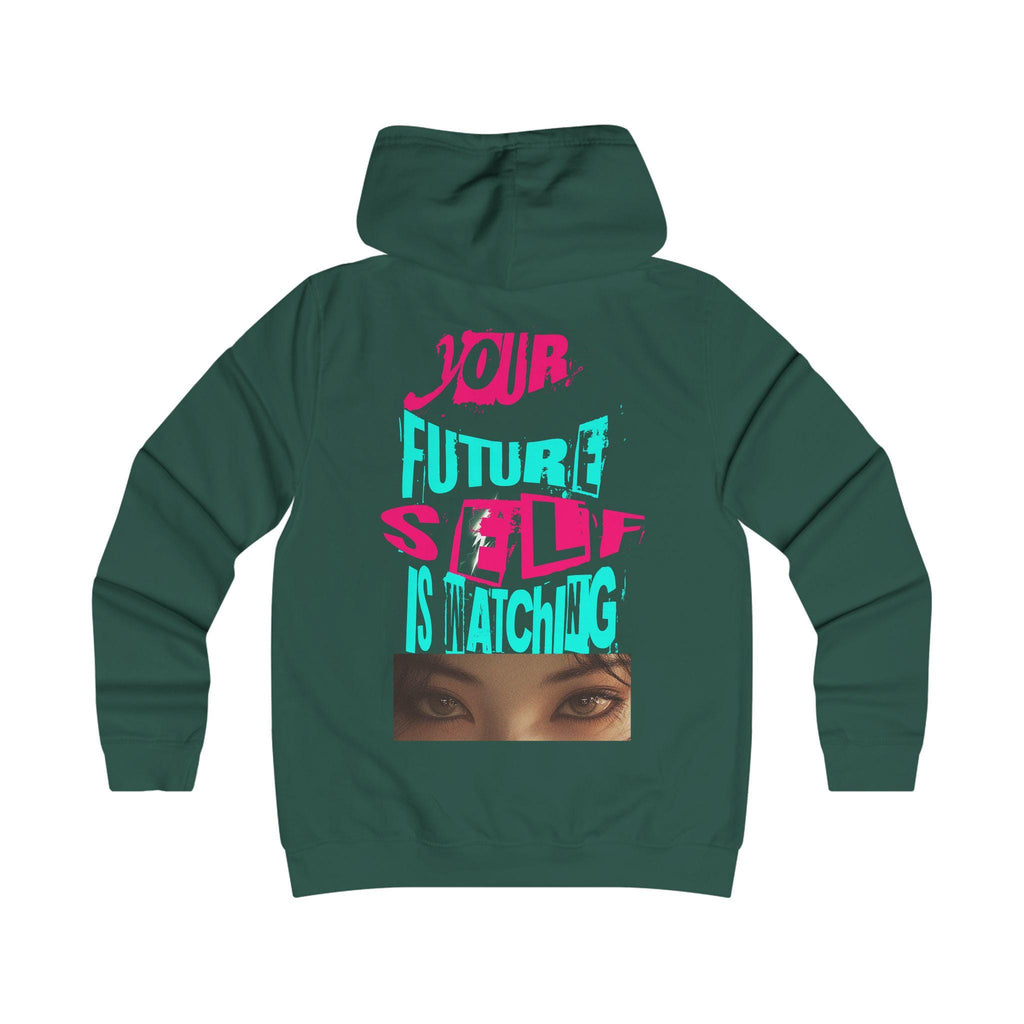 Your Future Self Is Watching Hoodie | Neon Typography, Eyes Graphic