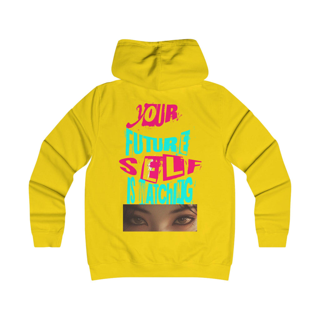 Your Future Self Is Watching Hoodie | Neon Typography, Eyes Graphic