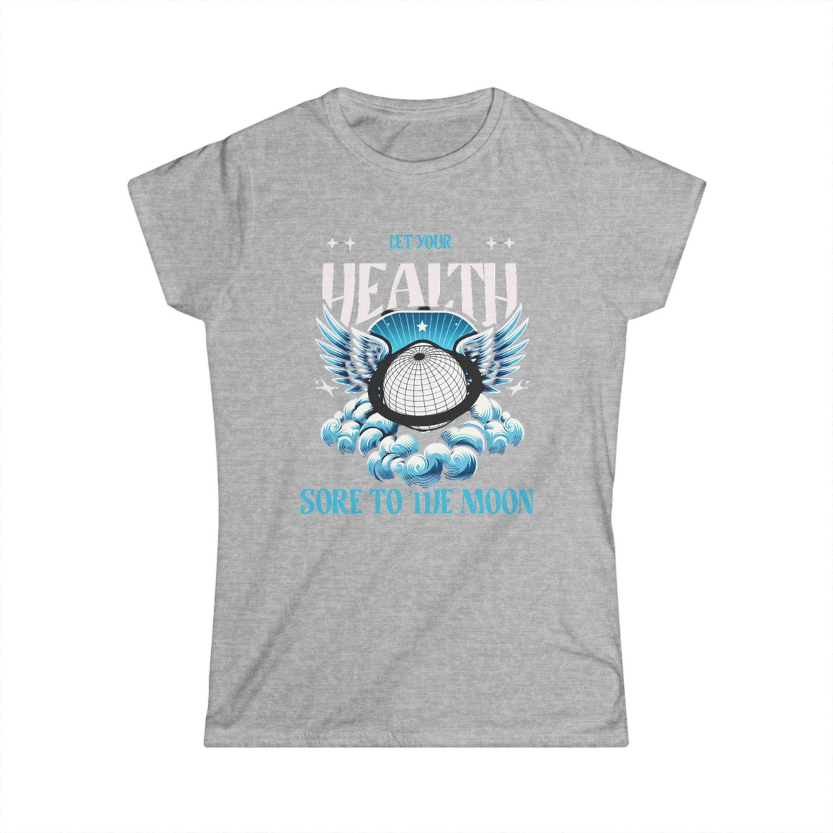 Winged Moon Globe Soar to the Moon Tee | Space Sky Clouds