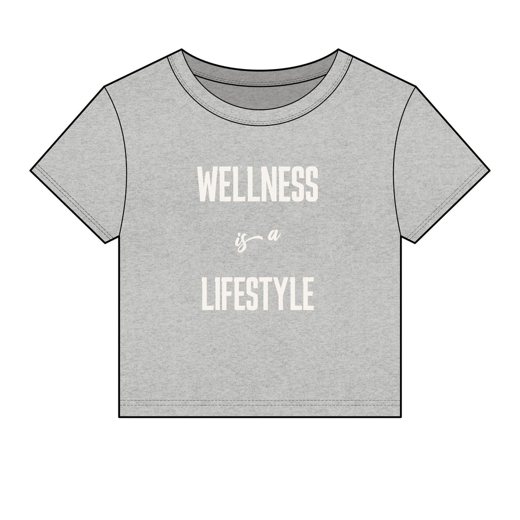 Wellness Lifestyle Tee | Women's Crop Baby Tee, Minimal Wellness Graphic