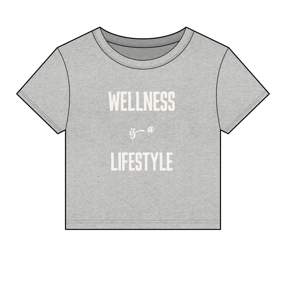 Wellness Lifestyle Tee | Women's Crop Baby Tee, Minimal Wellness Graphic