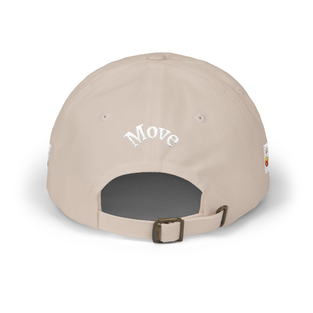 Train Hard cap | Embroidered Beige Classic Dad Cap, Move back script