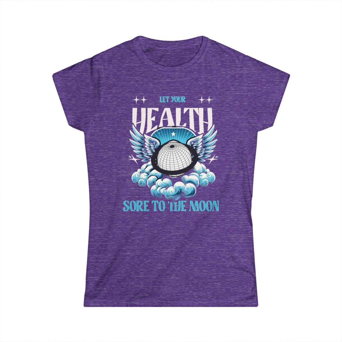 Winged Moon Globe Soar to the Moon Tee | Space Sky Clouds