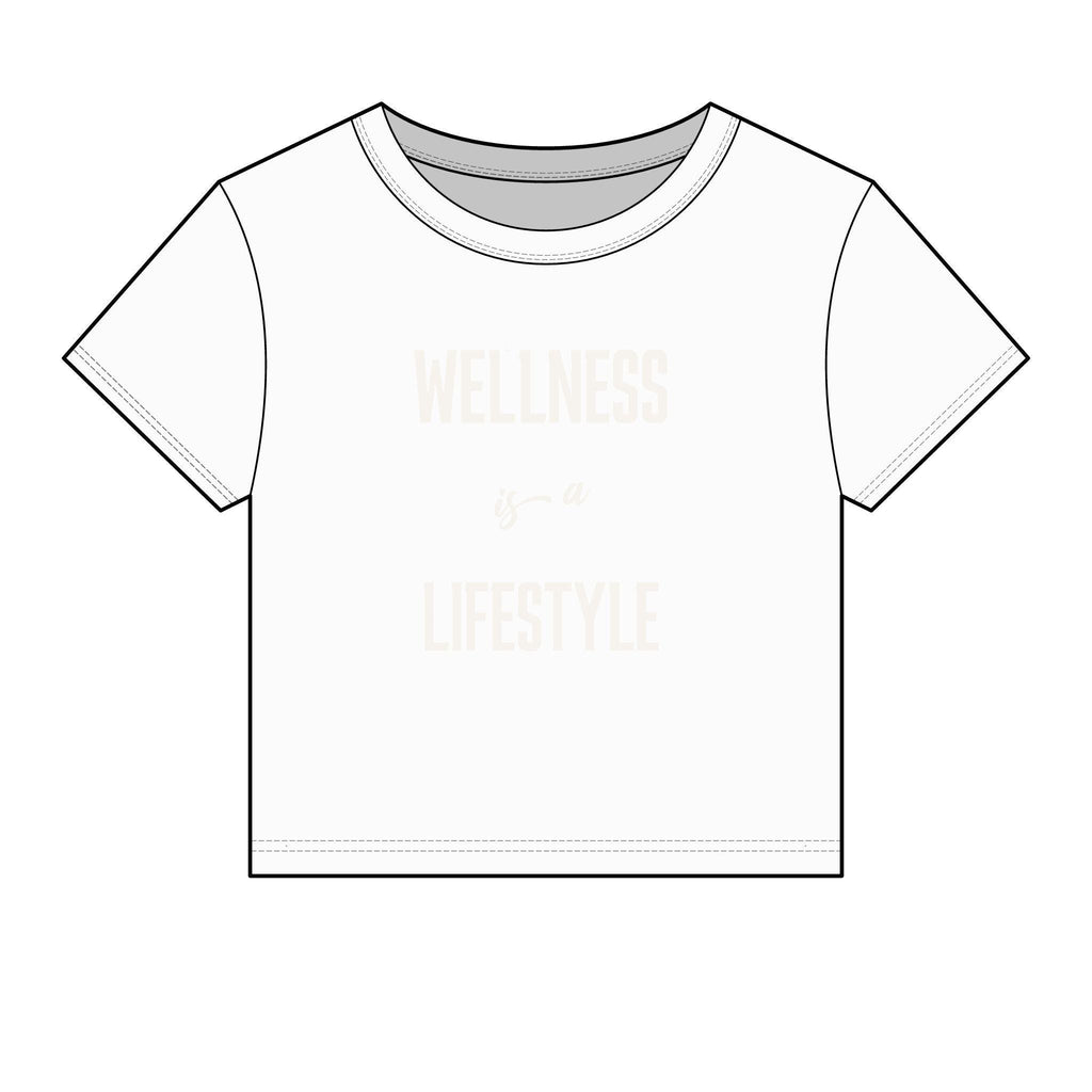 Wellness Lifestyle Tee | Women's Crop Baby Tee, Minimal Wellness Graphic