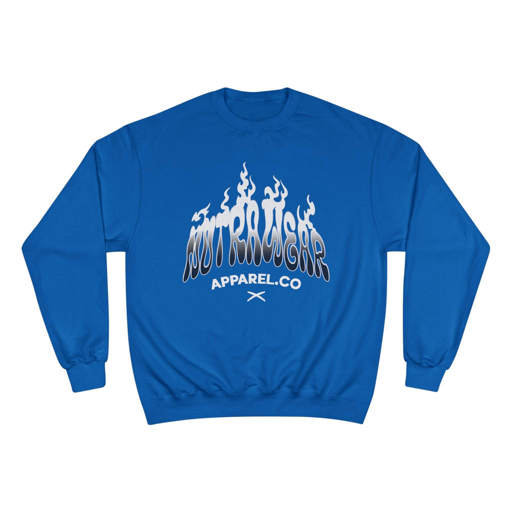 Lost Passenger Crewneck sweatshirt | Flame wave text graphic, white