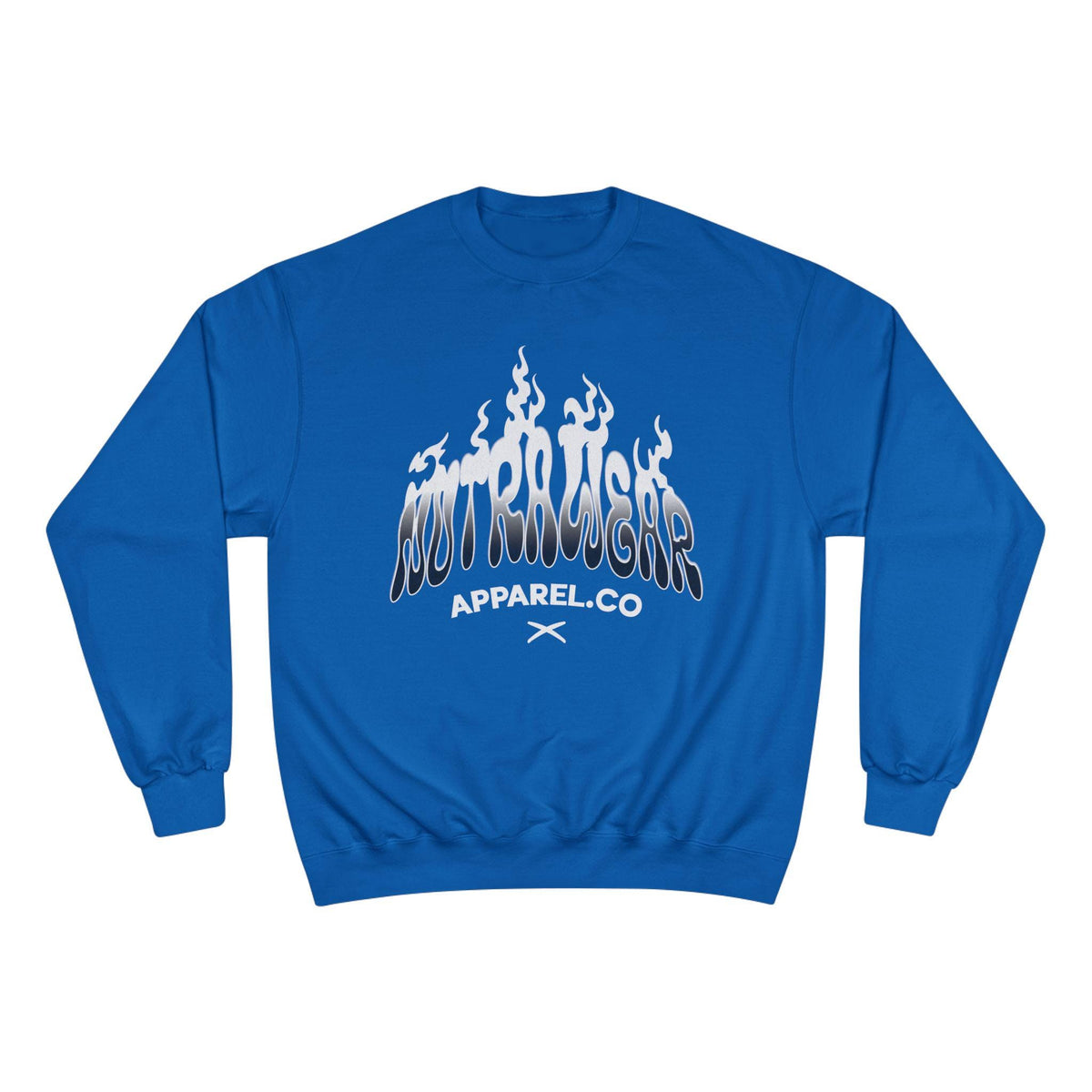 Lost Passenger Crewneck sweatshirt | Flame wave text graphic, white