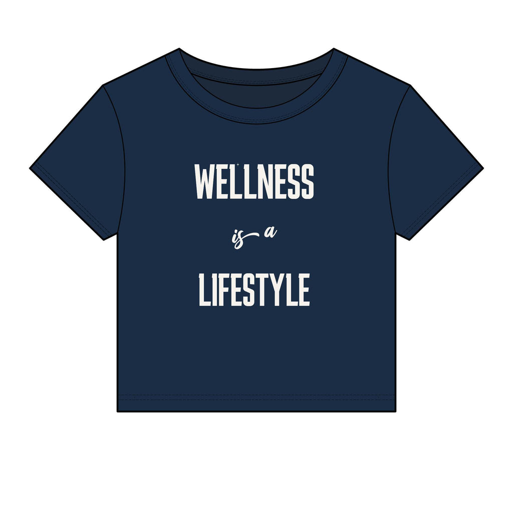 Wellness Lifestyle Tee | Women's Crop Baby Tee, Minimal Wellness Graphic