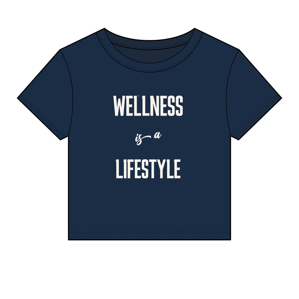 Wellness Lifestyle Tee | Women's Crop Baby Tee, Minimal Wellness Graphic