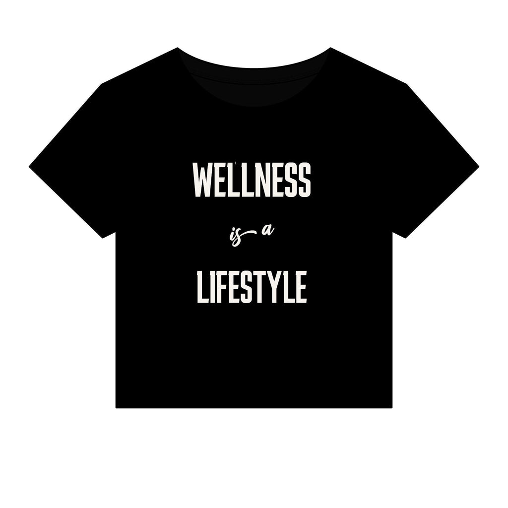 Wellness Lifestyle Tee | Women's Crop Baby Tee, Minimal Wellness Graphic