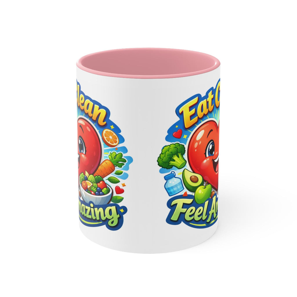 Eat Clean Feel Amazing mug | Heart Veggie Nutrition Coffee Cup