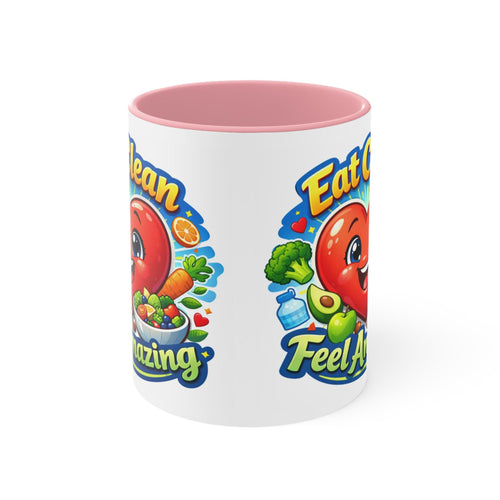 Eat Clean Feel Amazing mug | Heart Veggie Nutrition Coffee Cup