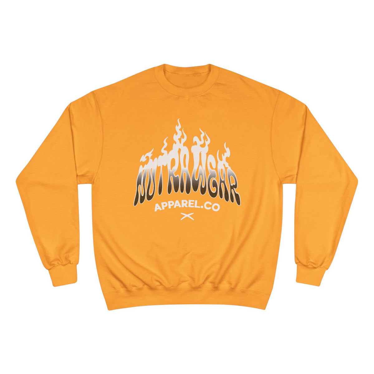 Lost Passenger Crewneck sweatshirt | Flame wave text graphic, white