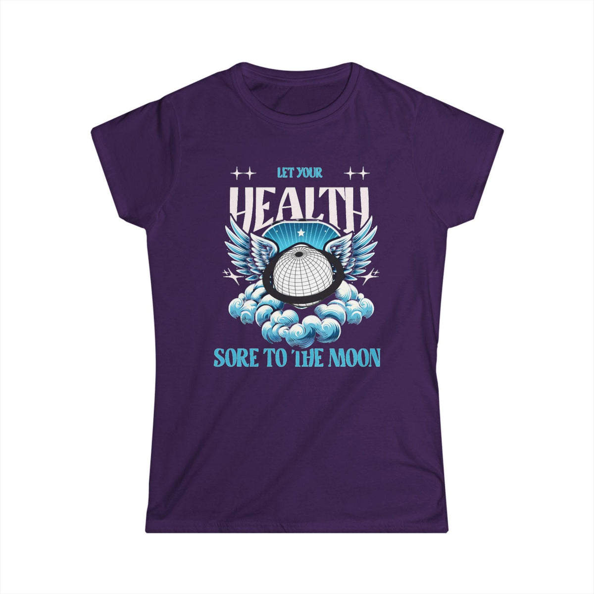 Winged Moon Globe Soar to the Moon Tee | Space Sky Clouds