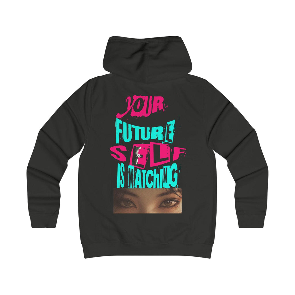 Your Future Self Is Watching Hoodie | Neon Typography, Eyes Graphic