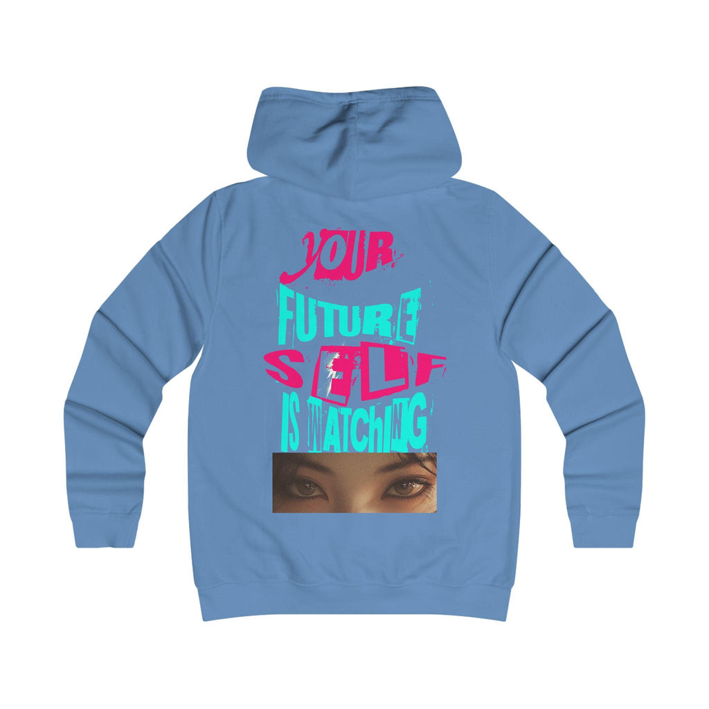 Your Future Self Is Watching Hoodie | Neon Typography, Eyes Graphic