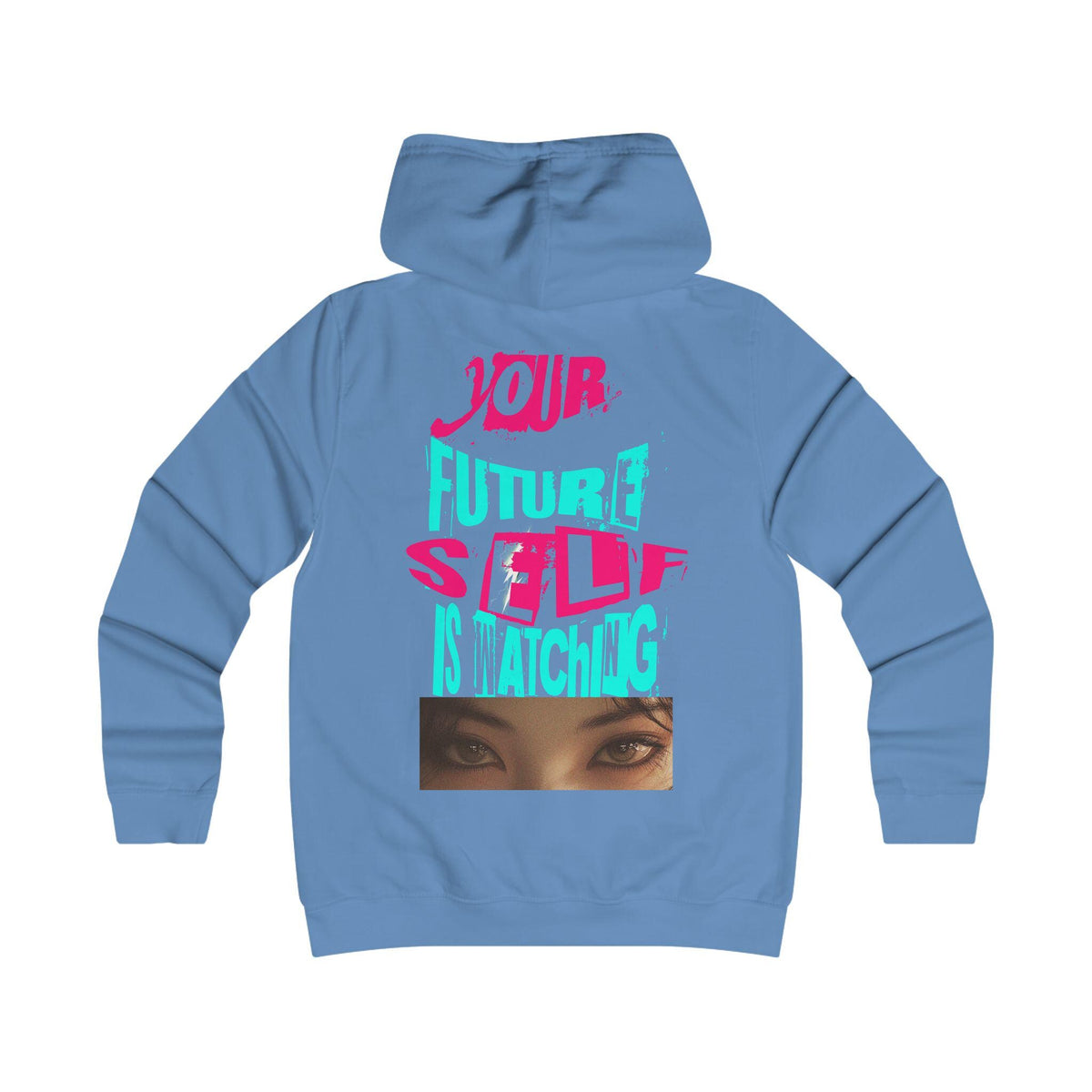 Your Future Self Is Watching Hoodie | Neon Typography, Eyes Graphic