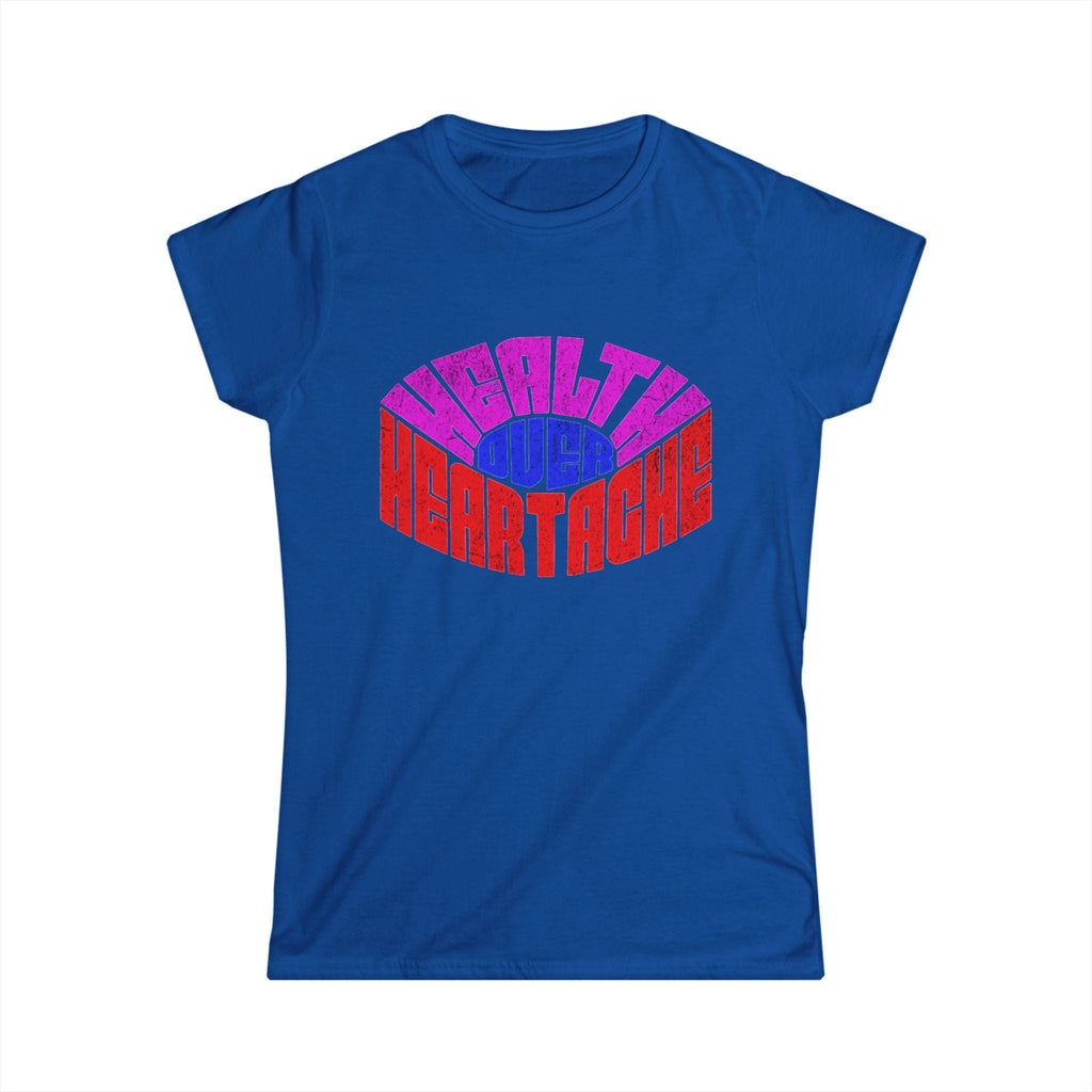 Healthy Over Heartache Tee | Retro Typography, Self Care Message