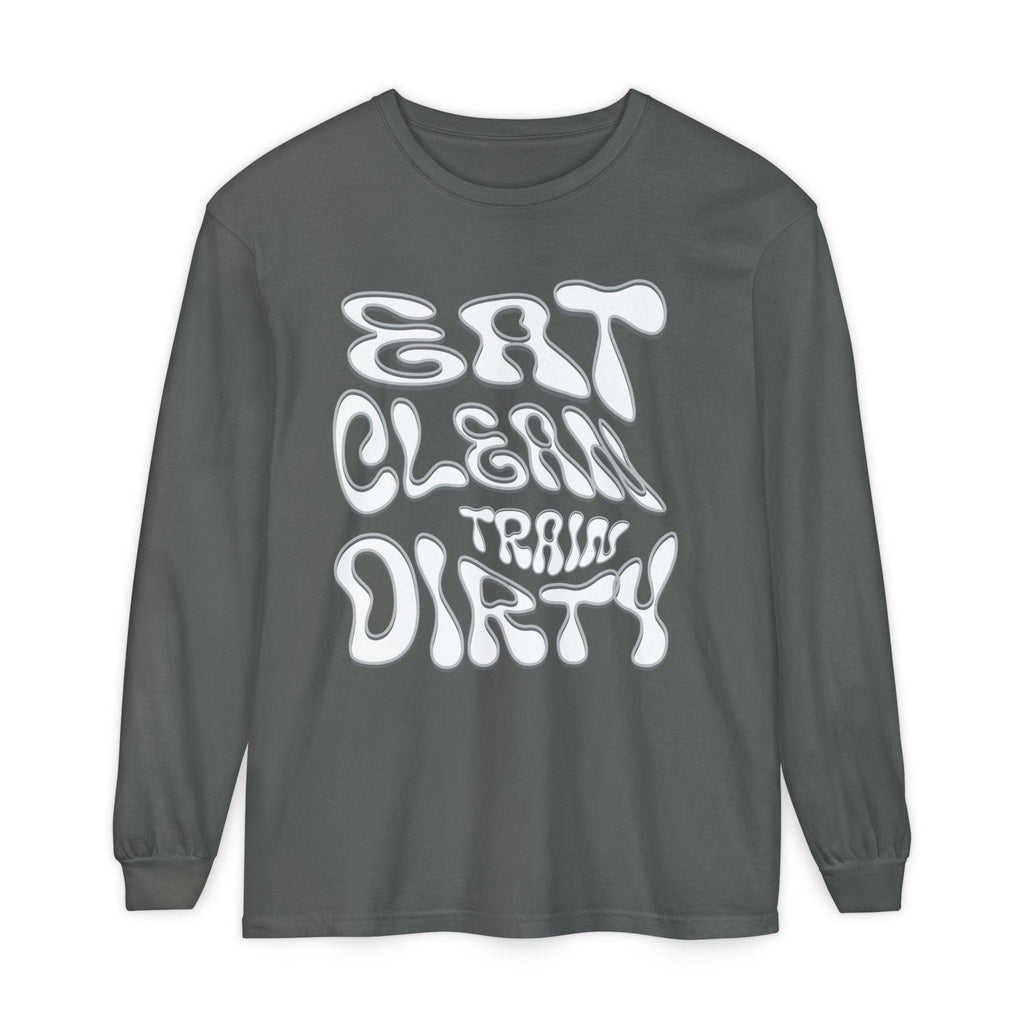 Eat Clean Train Dirty Sweat Shirt | Fitness Workout Gym Tee