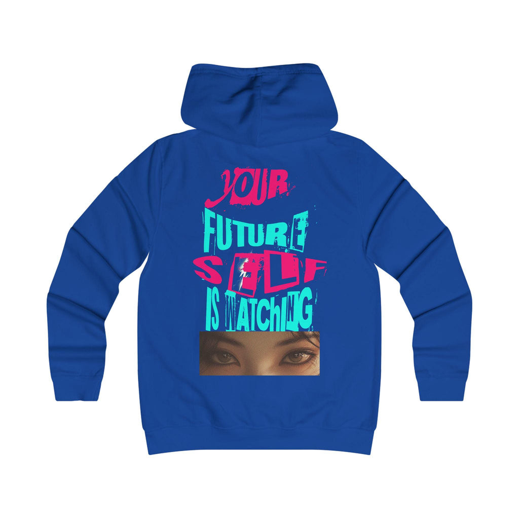 Your Future Self Is Watching Hoodie | Neon Typography, Eyes Graphic